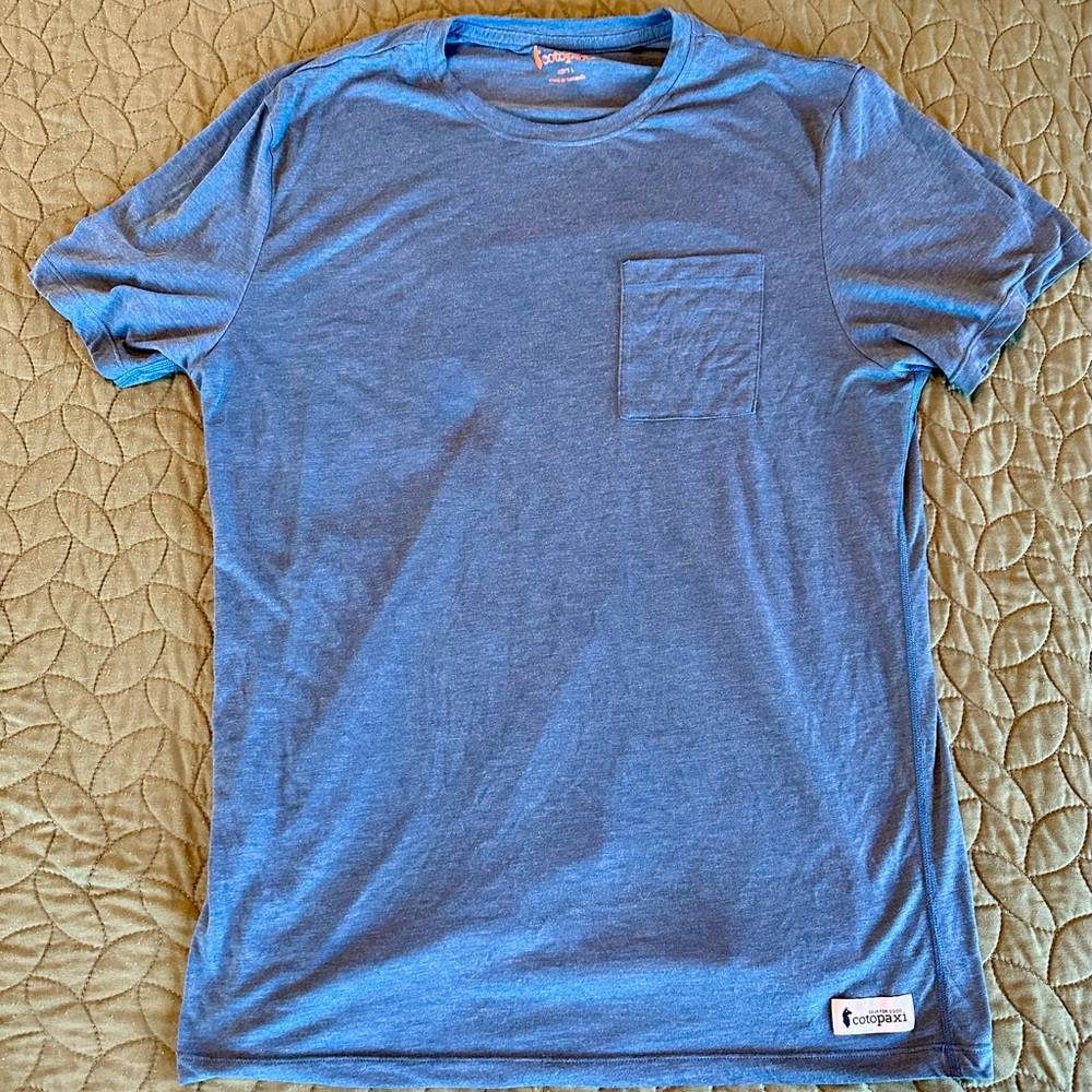 Cotopaxi Paseo Travel T-Shirt Indigo T Shirt Blue Quick Dry Moisture Wicking